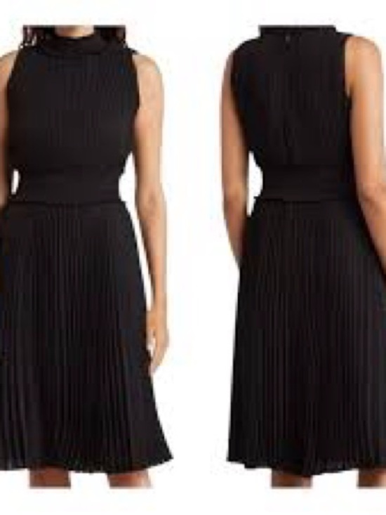 Nanette Lepore Dresses & Skirts - Nanette Leppre Sleeveless Black Pleated Midi Dress 10